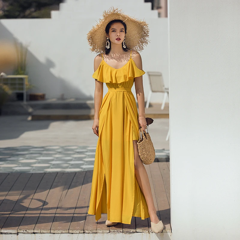 VERRAGEE/Ретро винтажное пляжное платье без рукавов с цветочным принтом 2019