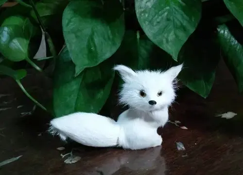 Искусственные животные 10x7 см белая лисица жесткая модель полиэтилен и меха