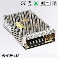 best quality 5v 12a 60w switching power supply driver for led strip ac 100 240v input to dc 5v free shipping