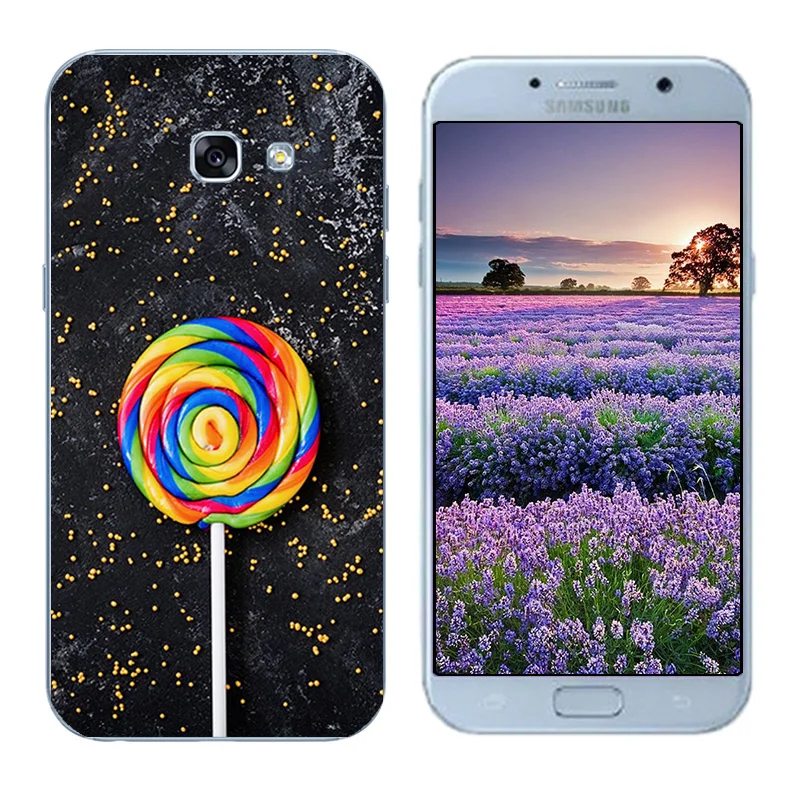 Чехол для Samsung A5 2017 Мягкий силиконовый чехол телефона с ботаническим принтом Fundas
