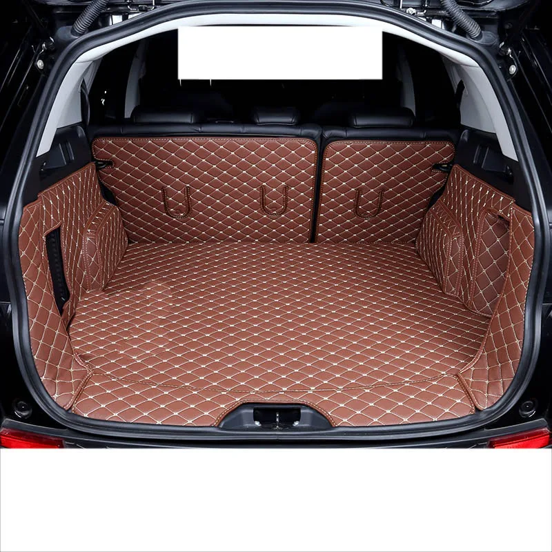 brown 1 Lsrtw2017 волокно кожа багажник автомобиля коврики для land rover discovery sport - Название цвета: brown 1