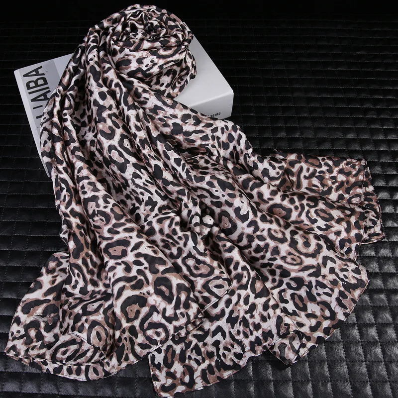 DANKEYISI горячий шелковый шарф женский хиджаб леопардовый дизайн печать