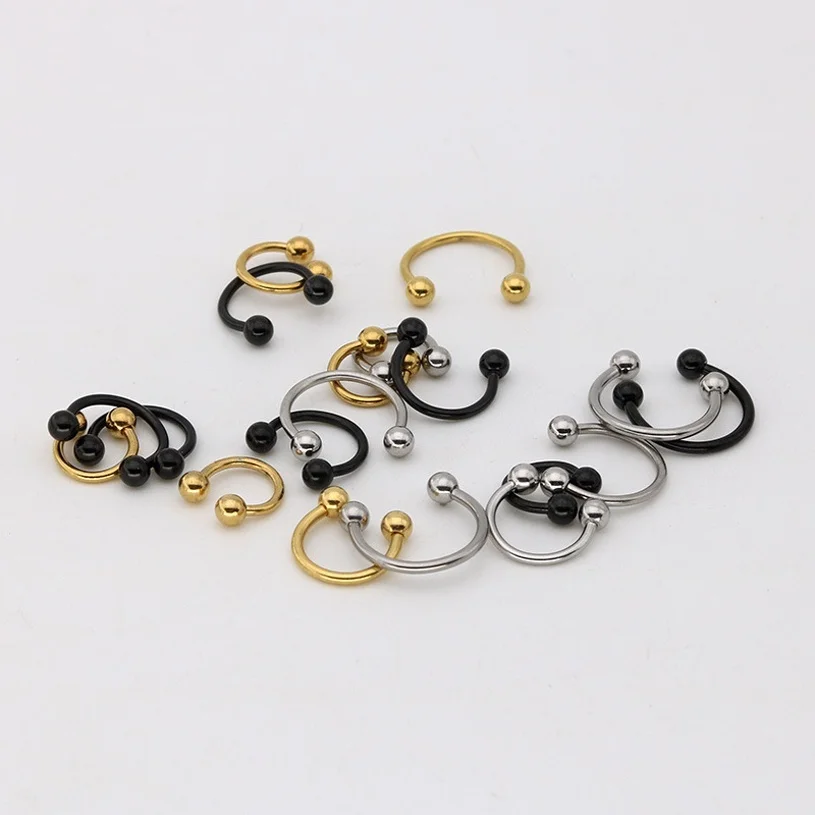 Серьги-подковы 3 шт./лот из нержавеющей стали для носа бровей губ хряща Козелка