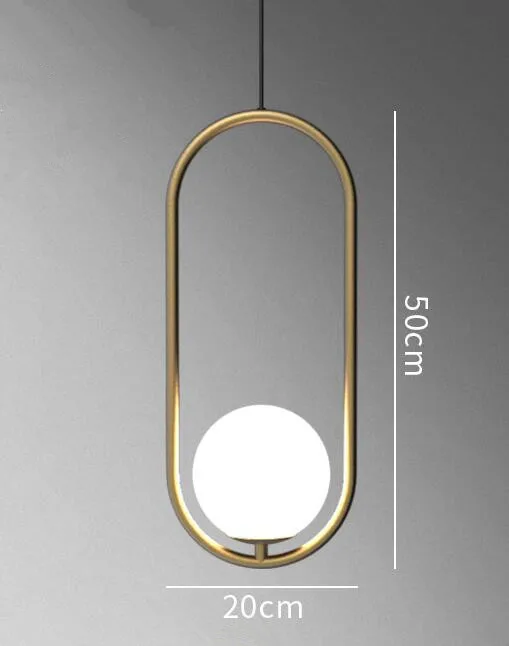 20x50cm gold Скандинавский дизайн, стеклянная люстра, креативный студийный прикроватный подвесной светильник для гостиной s Ailse, светильник для кофейни со светодиодными лампочками - Цвет корпуса: 20x50cm gold