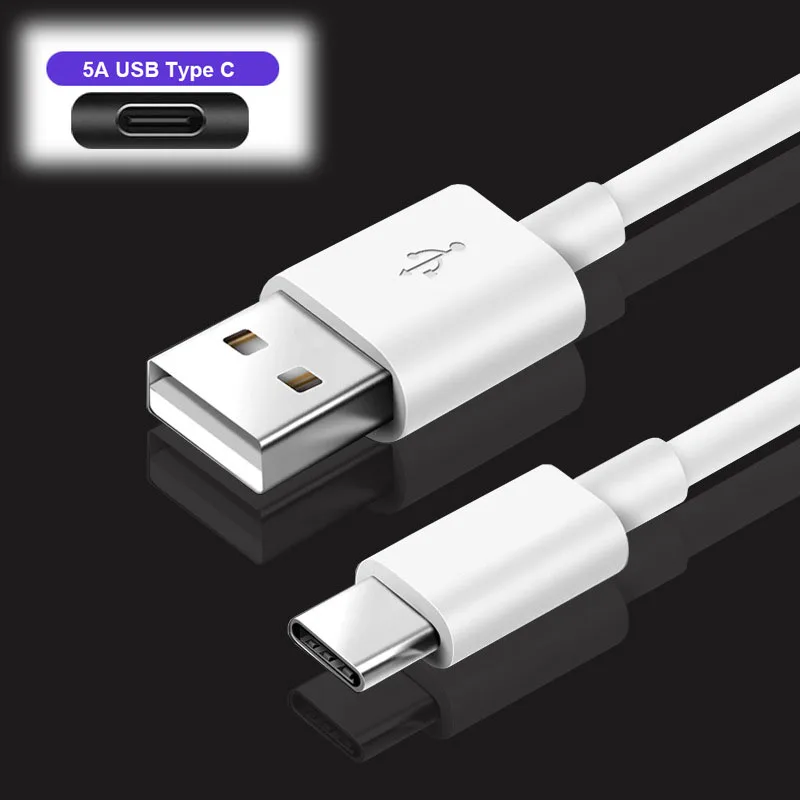 White 5А Быстрый usb type-C кабель для huawei P20 Lite Быстрая зарядка быстрое зарядное устройство USB C кабель для Xiaomi samsung S10 S9 мобильный телефон - Цвет: White