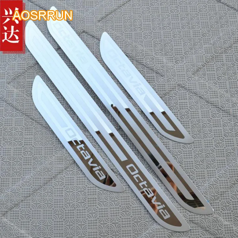 AOSRRUN Новый нержавеющий порог Накладка автомобильные аксессуары для Skoda Octavia A5 A7 2008