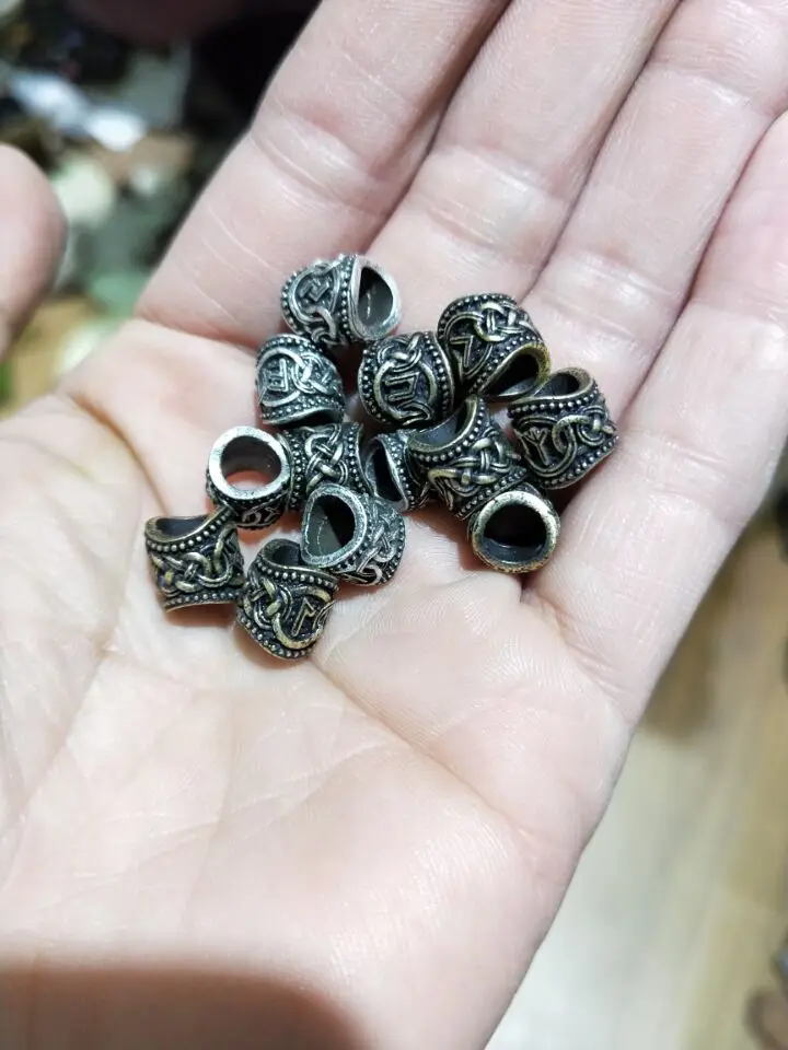24 шт. серебряные бусины для браслета ожерелья|beads for bracelets|viking beadsbeard beads |