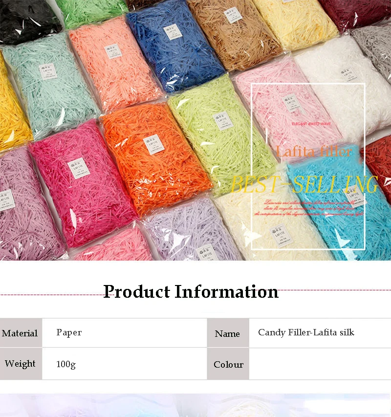 100 г красочные измельченные Crinkle бумага наполнитель подарочной коробки ремесло вечерние Ремесло бумажные украшения практичные коробки для конфет DIY упаковка