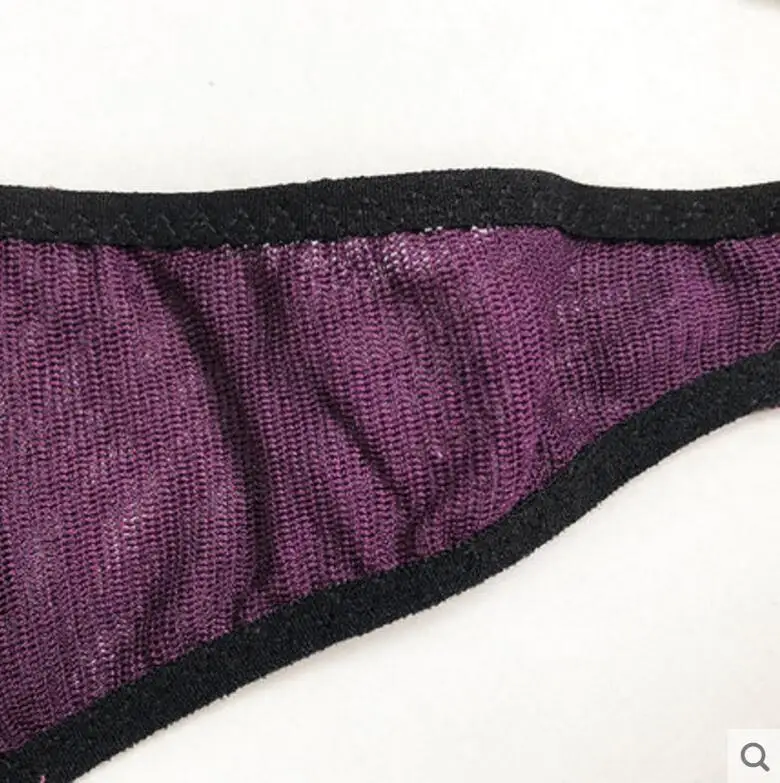 Bogeda Silk Underwear Women G-string V-string Women Hipster Lace Erotic Thong Purple Briefs Sexy Underwear Black Panties