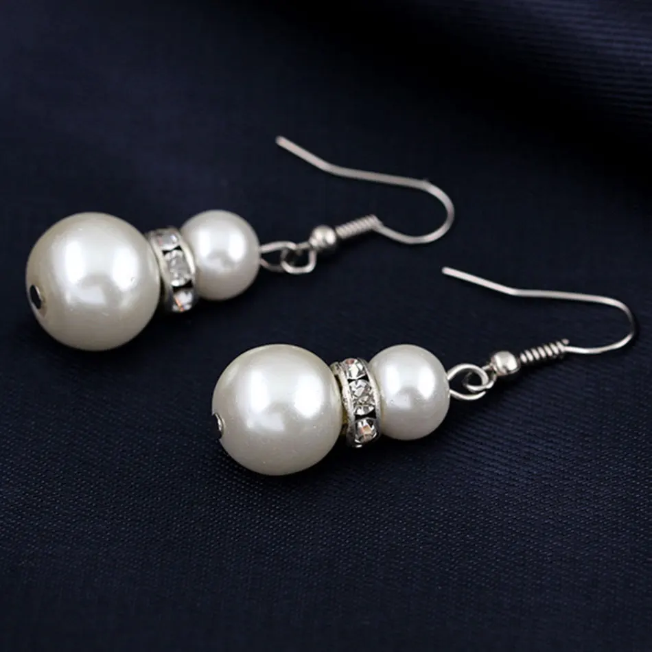 Жемчужные Ювелирные наборы ожерелье браслет серьги белый жемчуг для женщин