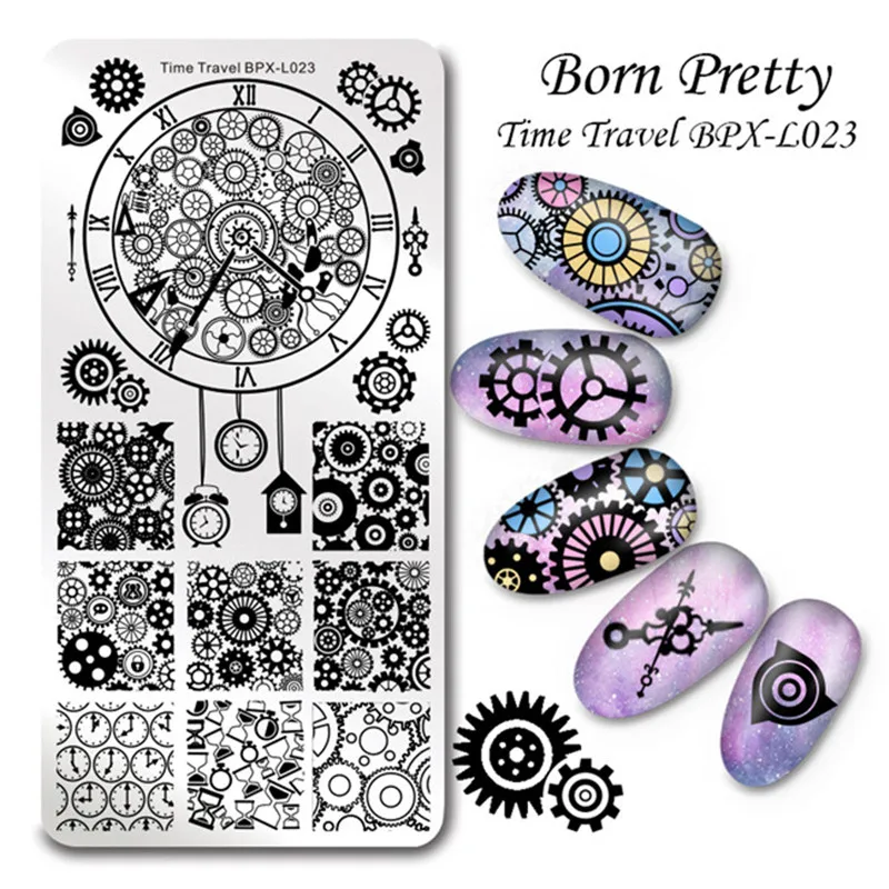 1 шт. BORN PRETTY ногтей штамповки шаблон цветочный Goemetry прямоугольная пластина маникюрная пластина с изображениями для нейл-арта BPX-L017-L023