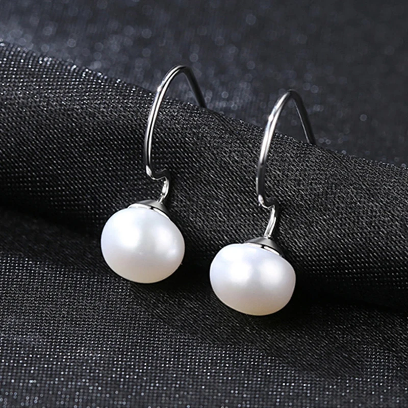 [MeiBaPJ] Wholesale Price Natural Pearl Stud Earrings Real 925 Sterling Silver Fashion for Women | Украшения и аксессуары
