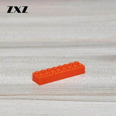 100 шт./лот самоблокирующийся Кирпич 2X8 строительных Радуга блоков DIY модели игрушки Совместимые с лего 3007 красочные мелких частиц - Цвет: Orange