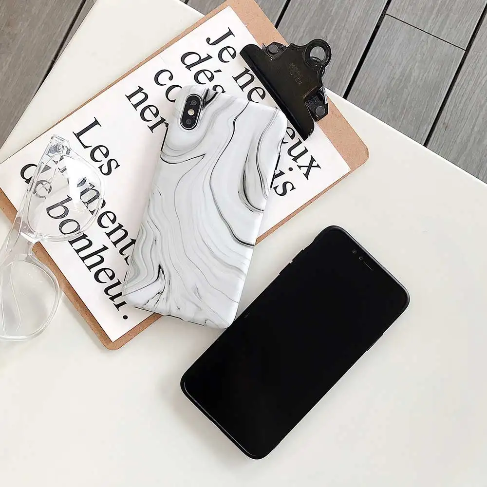 Модные Цветные мраморные гранитные чехлы для iphone XS 6s 6 7 8 plus X XR мягкий чехол