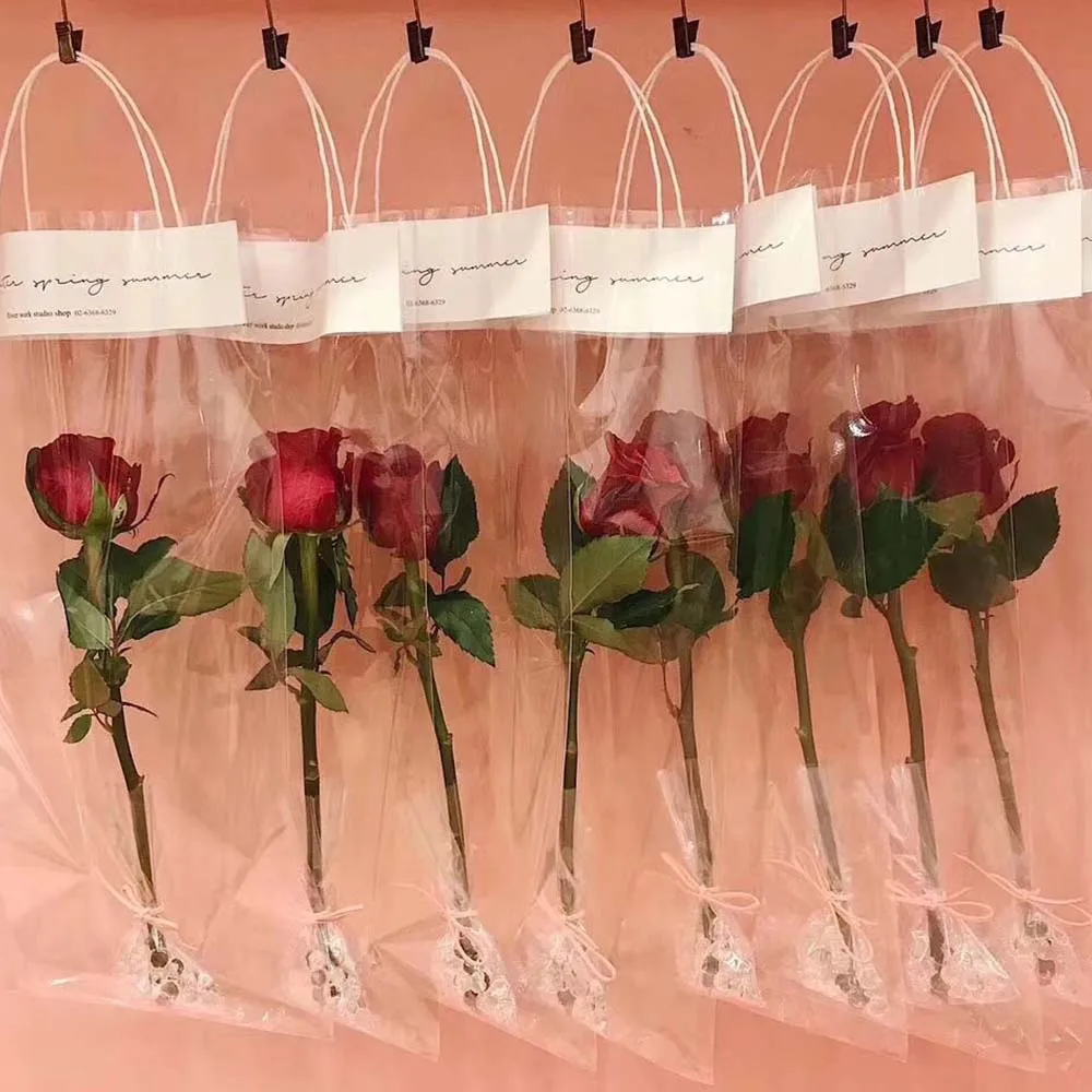 10 шт./лот ПВХ водонепроницаемый прозрачный цветок мешок цветочный украшения