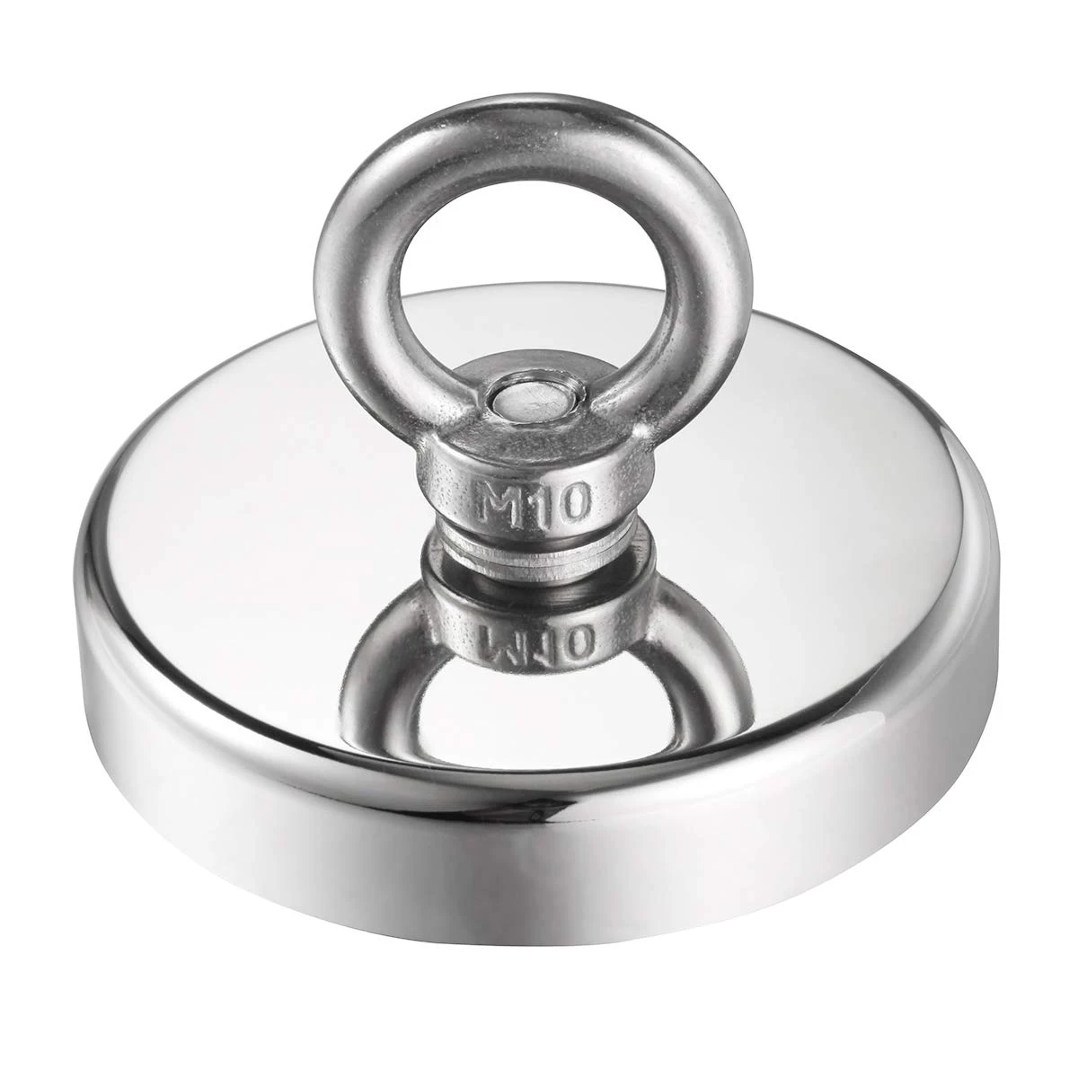 Silver N52 супер мощные сильные магниты, сила удержания 380 кг снаружи круглый неодимовый магнит с M10 болт потайной отверстие 3,54 - Цвет: Silver