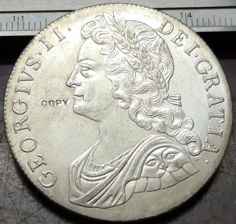 1739 Великобритания 1 корона посеребренные имитация монеты