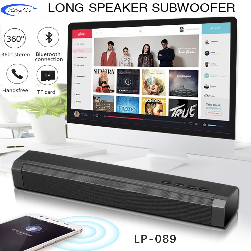 Большая мощность 10 Вт HIFI Портативная Беспроводная Bluetooth Колонка стерео Саундбар