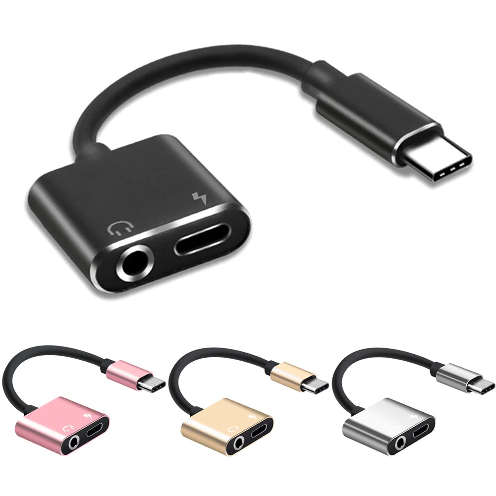 Adapter Charge Headphone 2 in 1 Type-C to 3.5mm Jack Head Aux Audio USB C Cable JLRJ88 | Мобильные телефоны и аксессуары