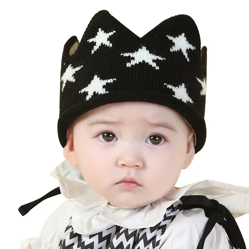 Вязаная детская шапка с короной для первого дня рождения реквизит фотосессии со