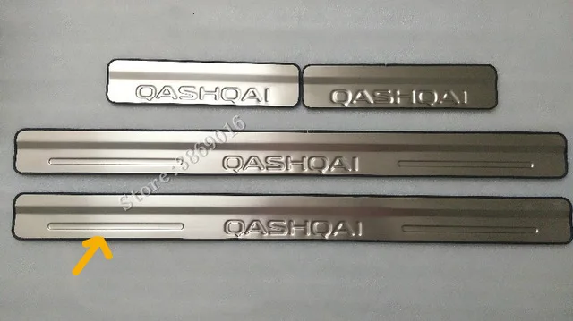 Для Nissan Qashqai J10 2007 2008 2009 2010 2011 2012 2013 внешний Нержавеющая сталь Накладка порога автомобильные аксессуары - Цвет: Серебристый