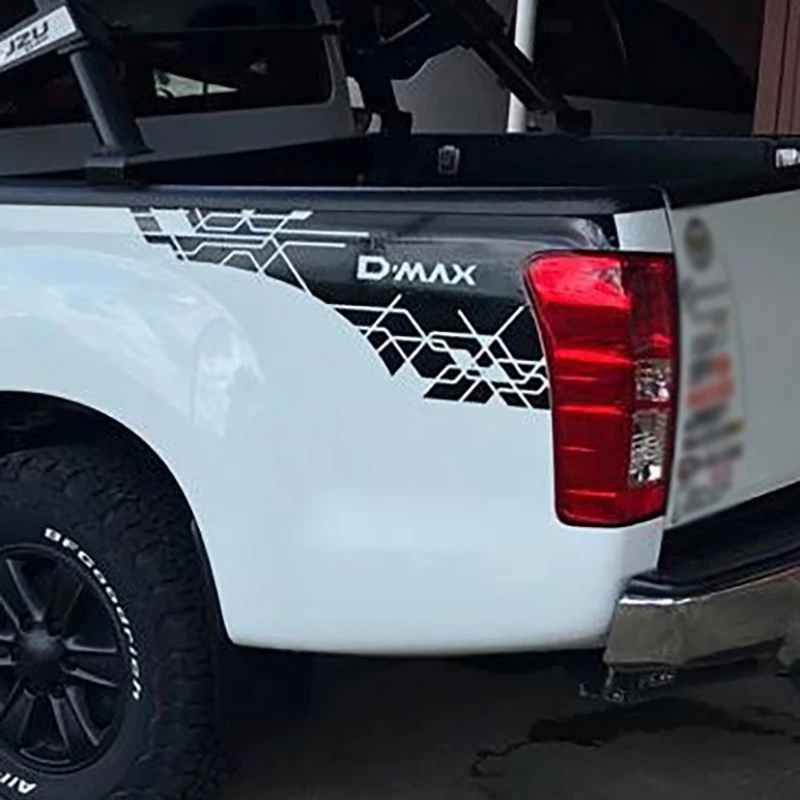 2 шт задний багажник сторона d-max полоса графическая виниловая Автомобильная наклейка для isuzu d-max 2012