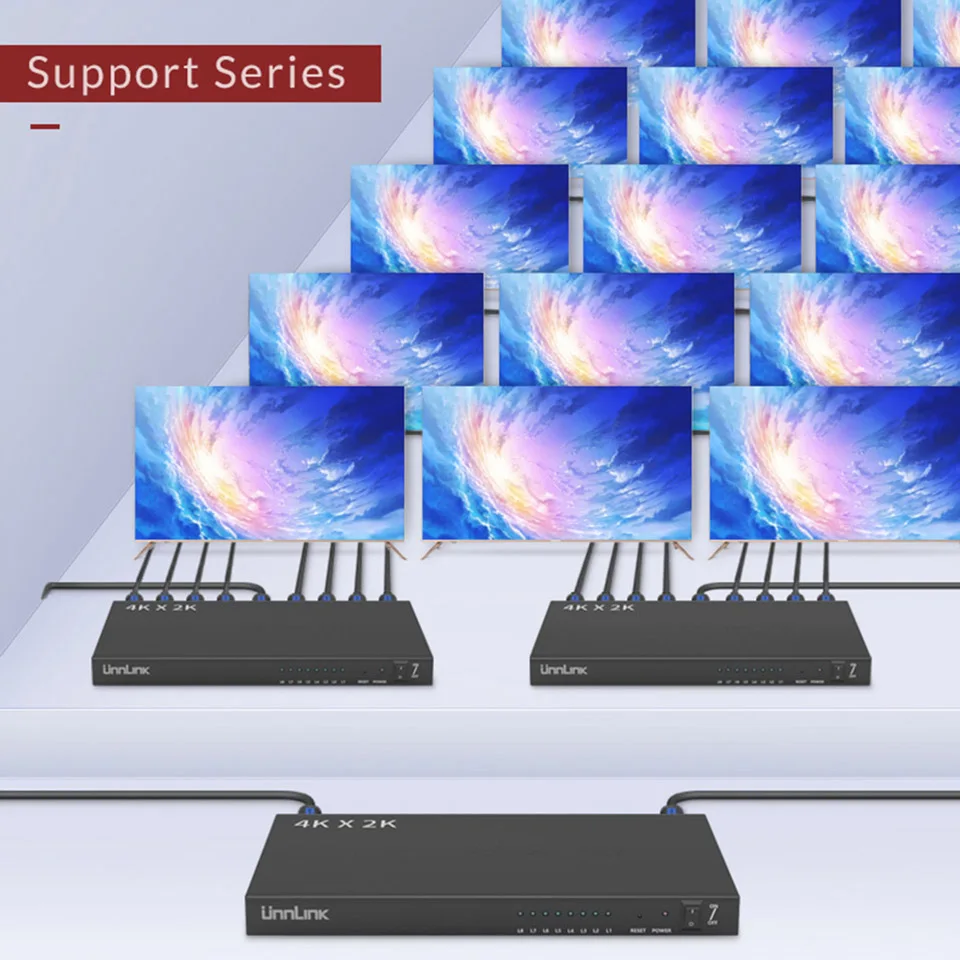 Unnlink HD MI совместимый сплиттер 1X8 UHD 4K 30 Гц FHD 1080P 60 1 вход 8 Выход светодиодный TV mi box