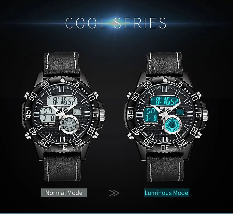 Часы наручные SANDA Мужские кварцевые аналоговые модные спортивные