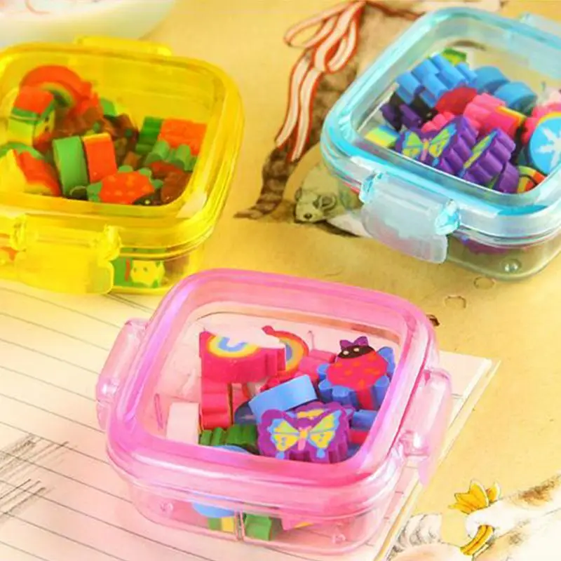 1 Box Kawaii Cute Rubber Eraser Kid Gifts Children Presents Various Shape Colorful Erasers School Supplies Stationery | Дом и сад