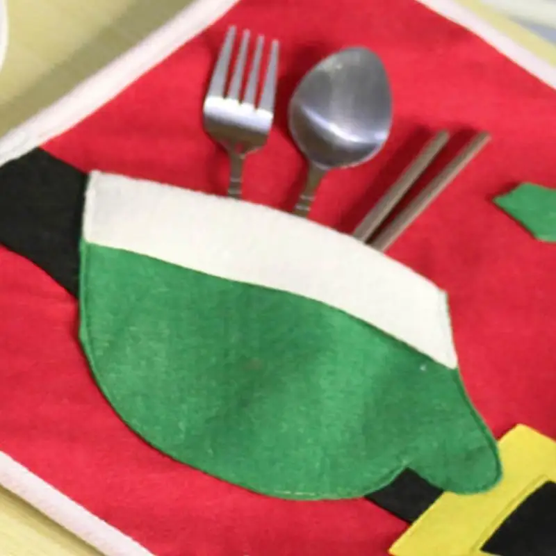 Рождество санта-клаус костюм таблица Placemat сумок праздничным столом Placemats