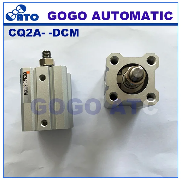 SMC type standard double acting with rubber bumper single rod end male thread CQ2A63-50DCM aluminum pneumatic compact cylinder |