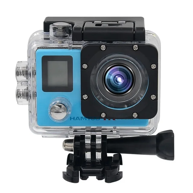 blue HAMTOD H6A 4K WiFi Экшн-камера 2,0 дюймов ЖК-экран 1080P HD Дайвинг Водонепроницаемая мини видеокамера Спортивная камера s, объектив 140 градусов - Цвет: blue