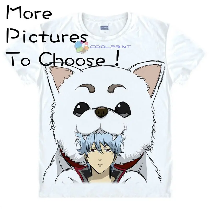 Coolprint японский аниме Серебряная душа Футболки унисекс &quotгинтама&quot Gintama футболка