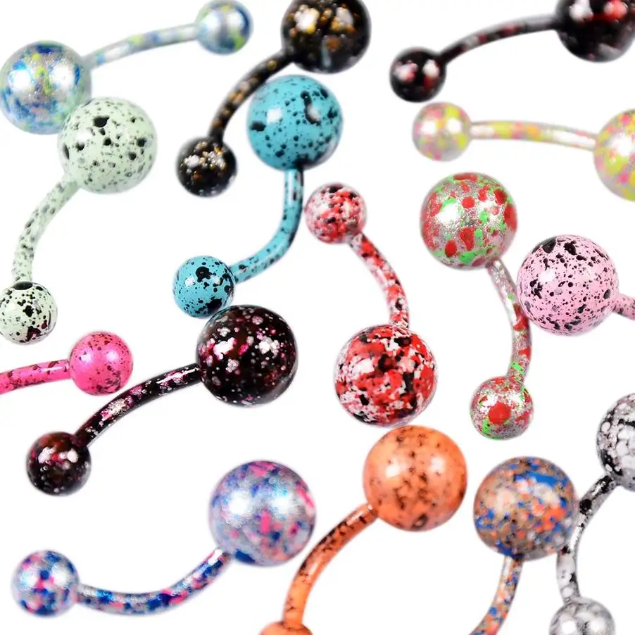 

Colorful Sexy Belly Bars Body Piercing Button Ring Navel Barbell Jewerly Lip Piercing Unisex Fashion Jewelry de umbigo