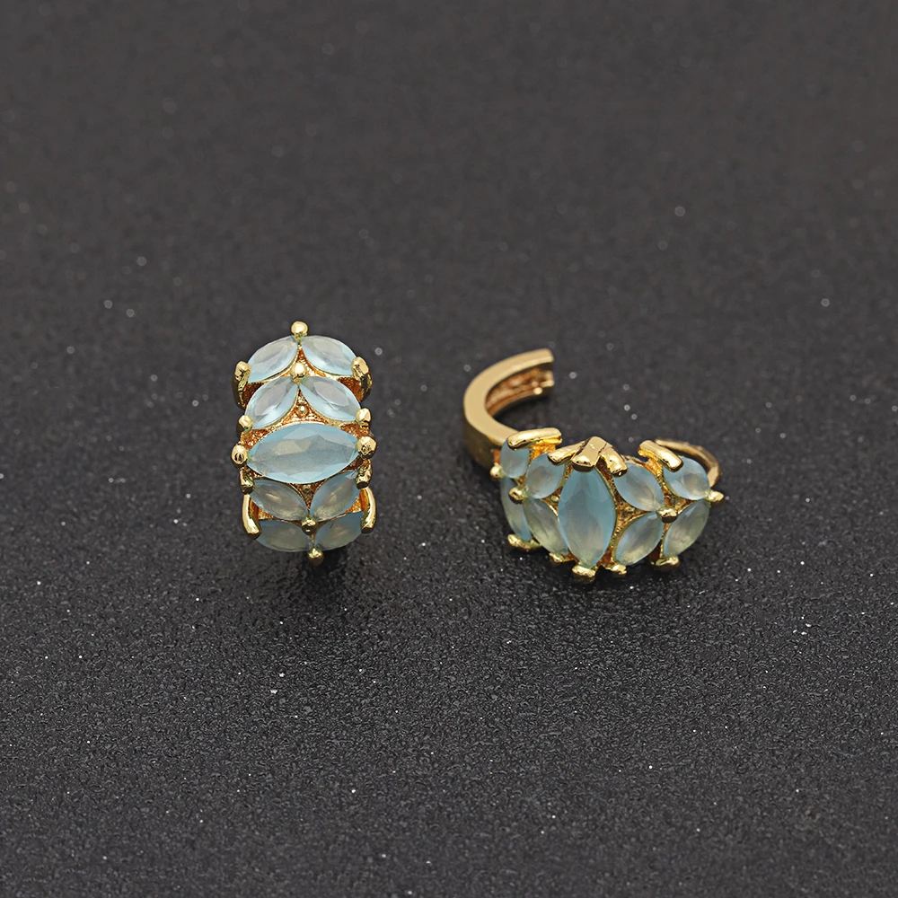 Серьги гвоздики UFOORO модные светло зеленые свежие весенние круглые серьги с