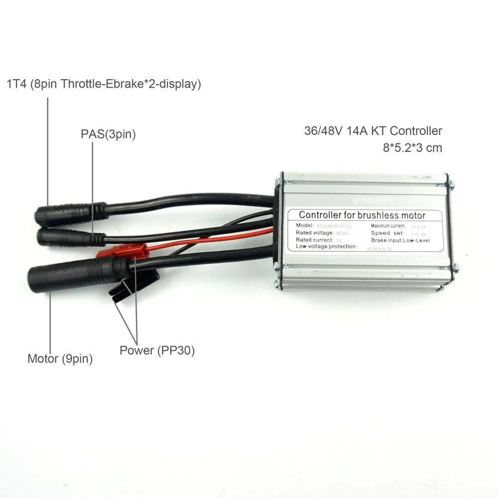 BOLLFIT 36/48V 14A 6 МОП воды доказательство разъем контроллер KT 250 W/350 Вт мотор для электрического велосипеда аксессуары светильник
