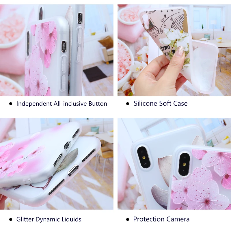 Чехол для iPhone 11 Pro Max X XR XS 7 6 6S 8 Plus 5 SE Samsung Note 10 S7 Edge S8 S9 S10 Цветочный чехол |
