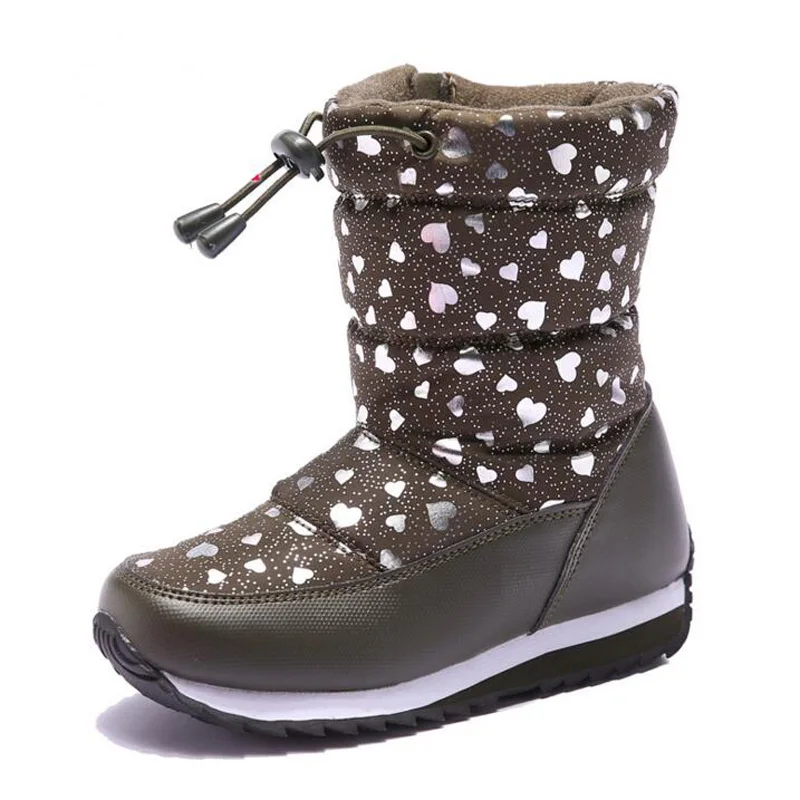 Размер 26-37 Детские Водонепроницаемые зимние ботинки для мальчиков и девочек 2-14