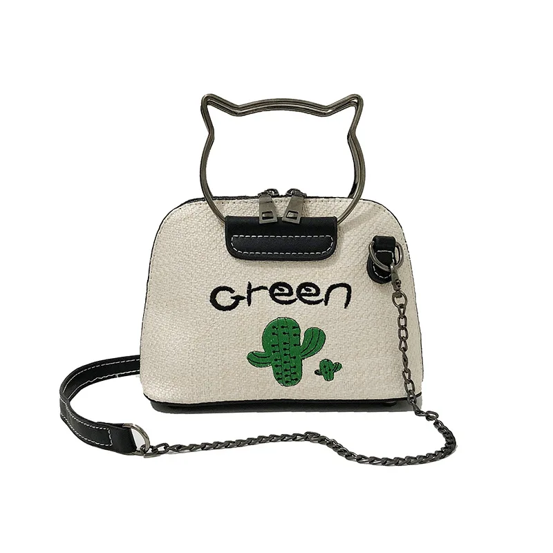 

Summer Small Bag Female Cactus Shell Bags Woven Cat Women Messenger Bags Women Shoulder Bag Wholesale