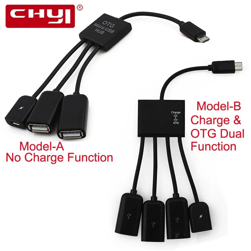 CHYI 4 порта USB 2,0 концентратор 4 в 1 микро USB хост OTG кабель зарядный концентратор Шнур адаптер сплиттер для Android телефон планшет usb накопители