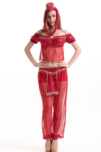 Красные шорты с блестками и штаны костюм для танца живота Arabia взрослых девочек