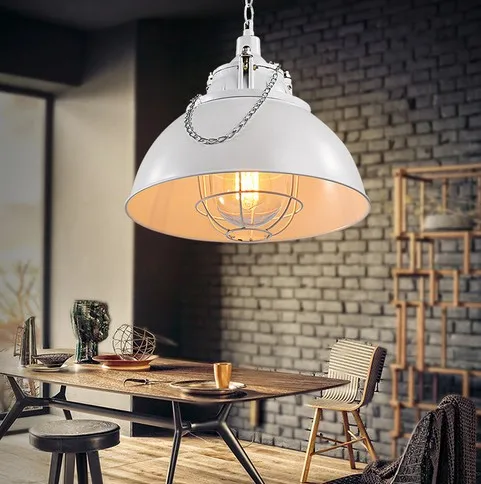 Kopen Amerikaanse Loft Ijzer Glas Retro LED Hanglamp Armaturen Industriële Vintage Verlichting Voor Living Eetkamer Bar Opknoping Lamp