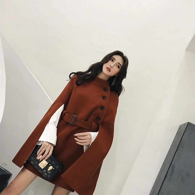 2018 г. зимние женские длинные свободные chic Пальто Дубленки куртка Женская мода