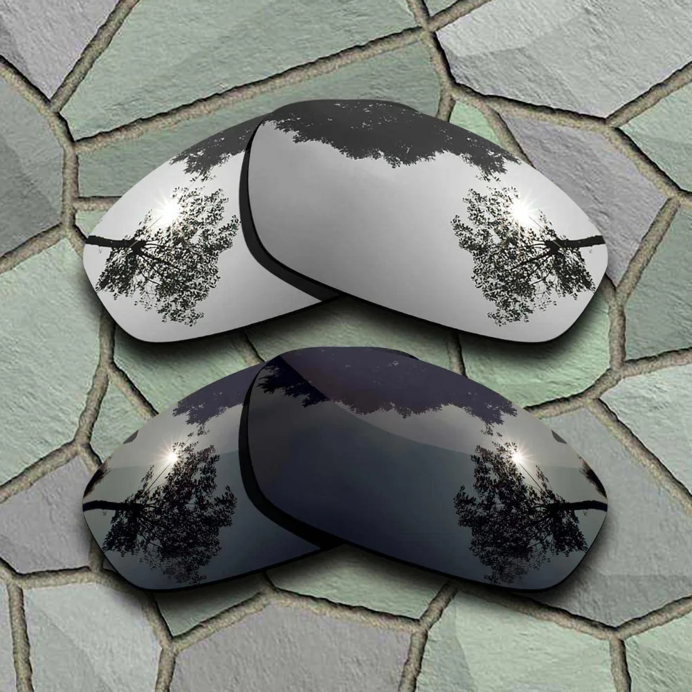 Grey Black&Chrome Sunglasses Polarized Replacement Lenses for Oakley Blender