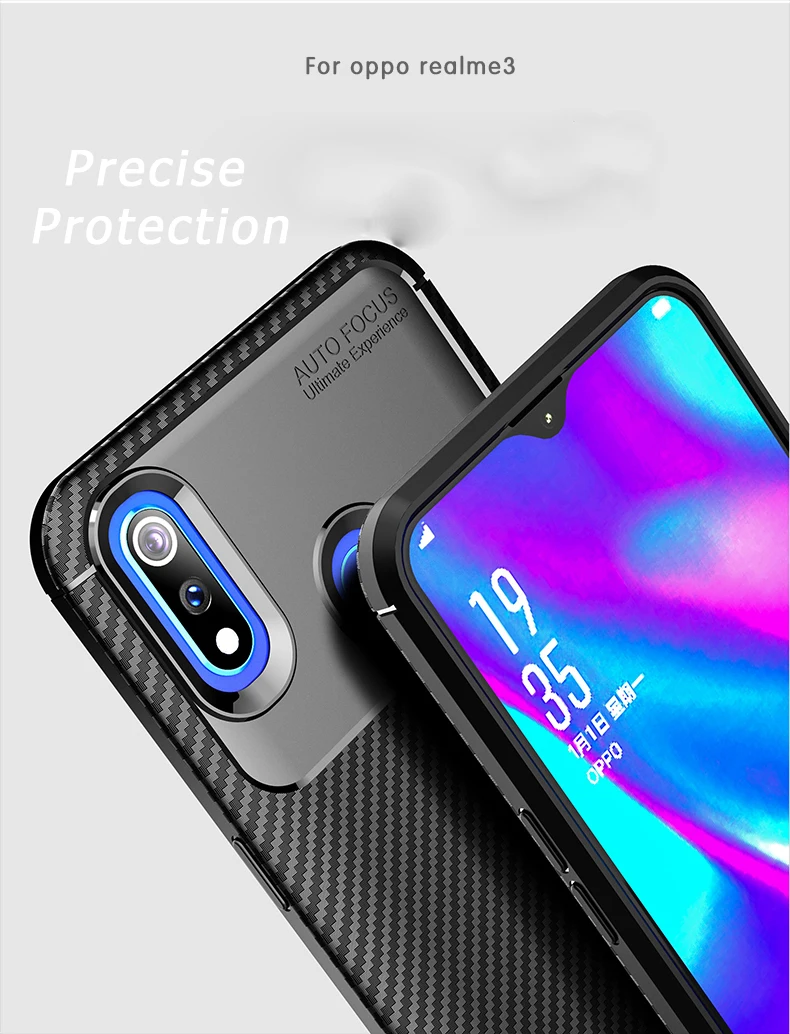 For Realme 6.22'ɿor OPPO 3 Reno R17 F11 Pro Carbon Fiber Cover Soft Silicone Case for Oppo realme3 reno Backet Shell |