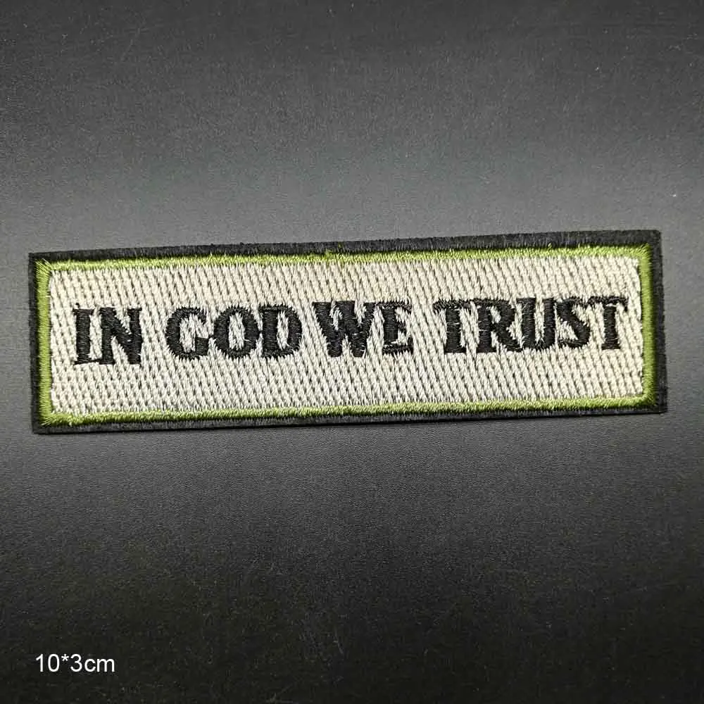 IN GOD WE TRUST Моя вера мой щит вегетарианские слова из букв Freedom US тема Новинка клеящиеся утюгом украшения нашивки для одежды - Цвет: IN GOD WE TRUST