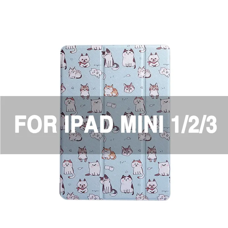For ipad Mini 123 Чехол для планшетов для iPad Mini 1 2 34, милый чехол с кошкой и подставкой для iPad Air 1 2, чехол-книжка для любителей кошек, чехлы для сна - Цвет: For ipad Mini 123