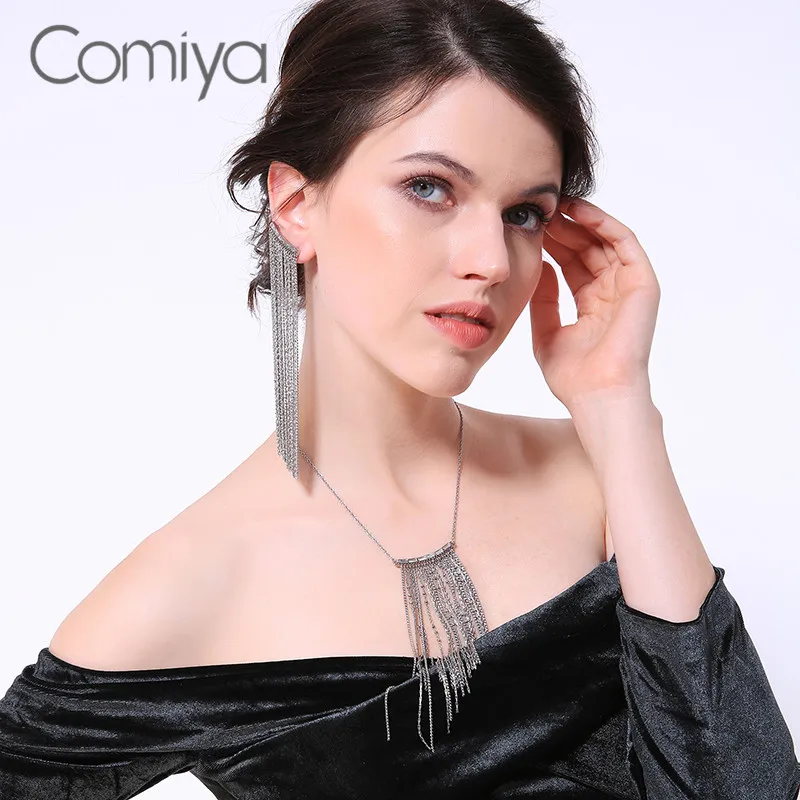 Comiya модное ожерелье s для женщин заявление Kolye индийский Bijoux длинные звенья кулон
