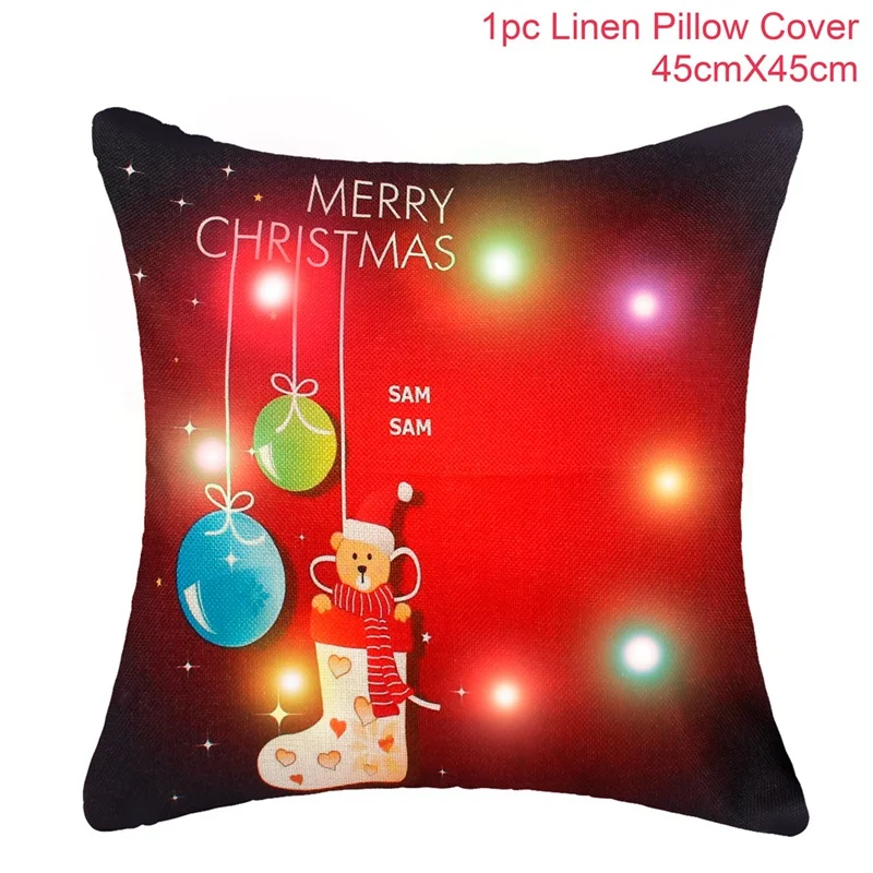 J QIFU Led чехол для подушки с Рождеством Navidad Noel рождественские украшения Xmas Декор для дома аксессуары с новым года - Цвет: J