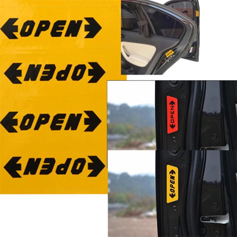 1 комплект автомобильные наклейки отражающие двери автомобиля предупреждающие